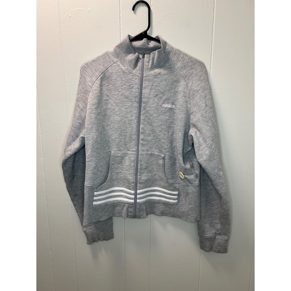 adidas Jackets & Blazers - Adidas Womens Sweater Jacket Size Heather Gray Full Zip 2003 Y2K